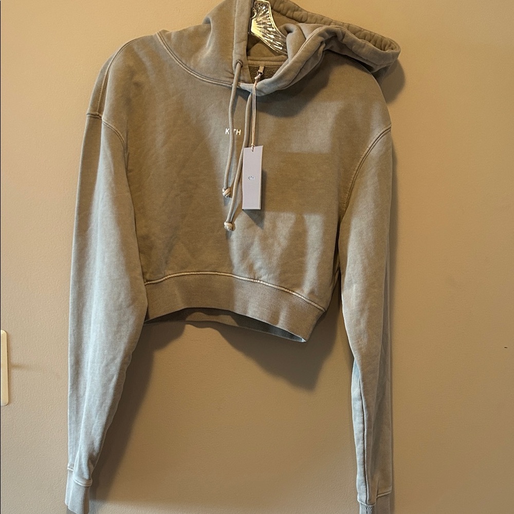 Kith Women's Beige Cropped Hoodie